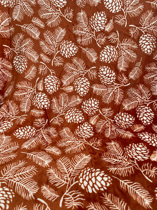 Autumn Pinecone & Fern Throw Blanket