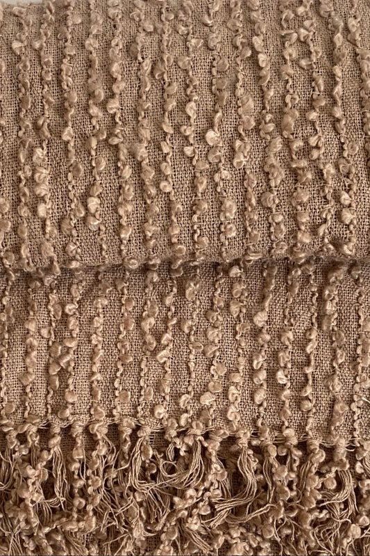 Arvo Diamond Weave Throw - Artisan Textured Blanket with Fringe