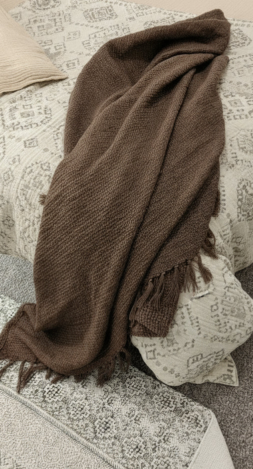 Brown cozy throw
