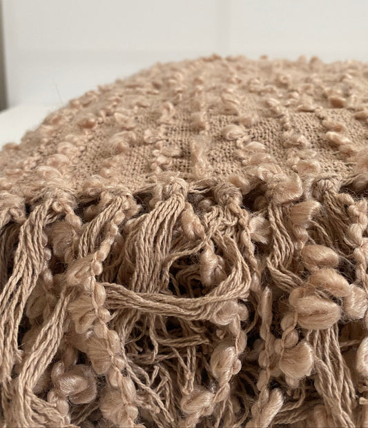 Arvo Diamond Weave Throw - Artisan Textured Blanket with Fringe
