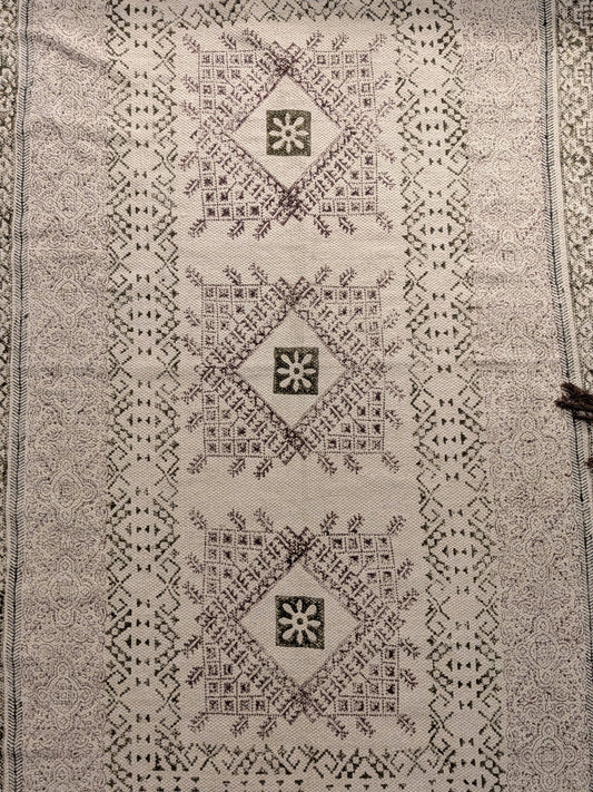 Handmade Indian Geometric Rug - Beige & Brown Boho Area Rug