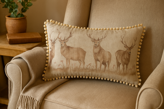 Voyage Maison Mooreland Stag Cushion Lifestyle Photo